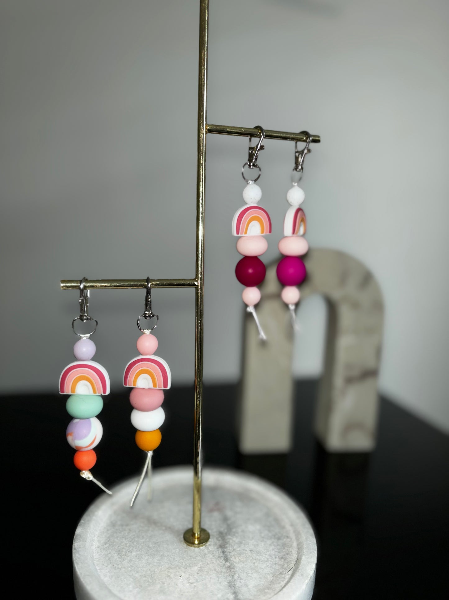 Thick rainbow keychain